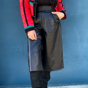 Zara faux leather long shorts